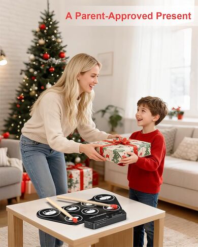 AiJoy Portable Electronic Drum Set for Kids – 7 Pads, Built-in Speaker, Rechargeable Roll-Up Drum Kit with Headphone Mode & Demo Songs – Ideal Gift for Beginners & Childre in Saudi Arabia