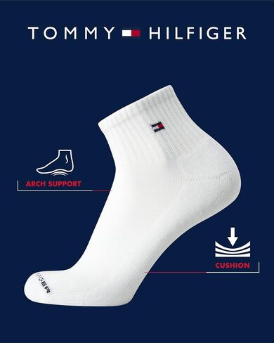 Tommy Hilfiger Men's Athletic Socks - Cushion Quarter Cut Ankle Socks (12 Pack) in Saudi Arabia