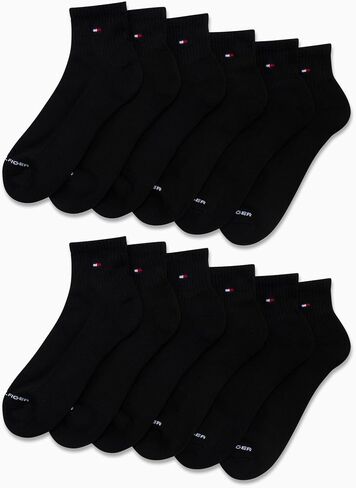 Tommy Hilfiger Men's Athletic Socks - Cushion Quarter Cut Ankle Socks (12 Pack) in Saudi Arabia