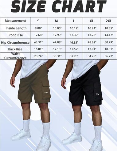 Men's Cargo Work Shorts Outdoor Hiking Lightweight Breathable with Pockets Black in Saudi Arabia