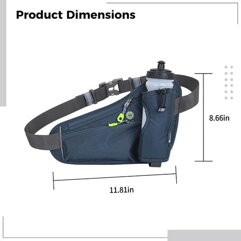 Water Bottle Holder Fanny Pack, Adjustable Strap Running Waist Bag, Reflective Sports Belt for Phone Storage, Hydration Running Pouch, Waterproof for Hiking Fitness Jogging in Saudi Arabia