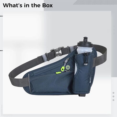Water Bottle Holder Fanny Pack, Adjustable Strap Running Waist Bag, Reflective Sports Belt for Phone Storage, Hydration Running Pouch, Waterproof for Hiking Fitness Jogging in Saudi Arabia