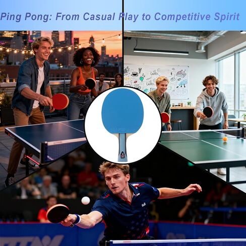 مجداف DHS Ping Pong - مضرب تنس طاولة احترافي ومتقدم مع مطاط عالي السرعة وعالي الدوران، شفرة مجمعة مسبقًا جاهزة للعب للبطولات والتدريب in Kuwait