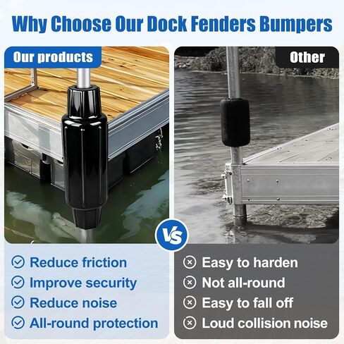 Slide-On Post Dock Fender Bumper, Boat Dock Bumpers Fenders Slip-Over Dock Leg Pipes Pole and Mounting Brackets, Vertical Protection in Saudi Arabia