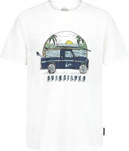 تي شيرت Quiksilver للأولاد بأكمام قصيرة وطباعة الشاشة، ناعم ومريح، مقاس عادي in Saudi Arabia