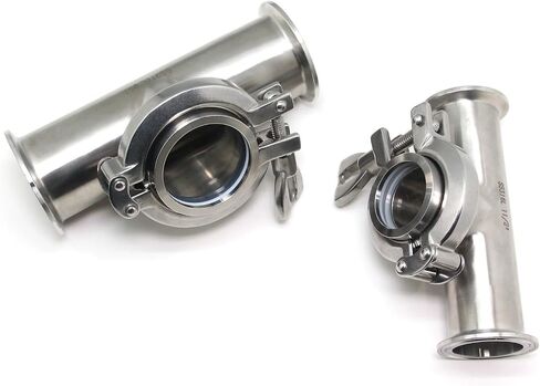 1pc 1.5 بوصة 2 بوصة Tri Clamp أداة Tee مع Glass Glass SS304/316L Homebrew Beer Craft Parts Clamp Clamp Glass (Tee Sight Glass OD51 ، SS316L) in Saudi Arabia