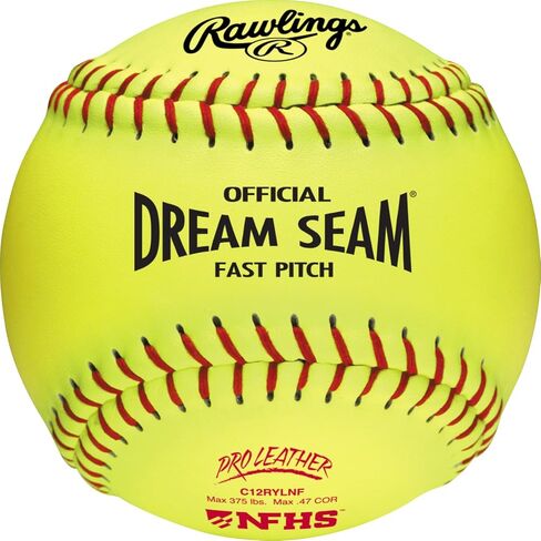 رولينغز | الكرات اللينة الرسمية من NFHS Pro Leather Dream Seam Fastpitch | C12RYLNF | 12 بوصة | 12 قطعة in Saudi Arabia
