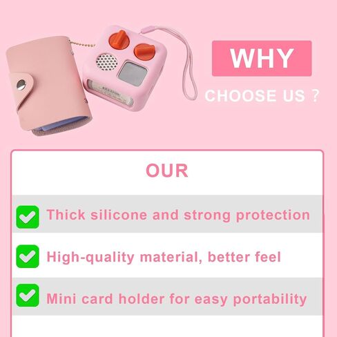 MGZNMTY Silicone Case Compatible with Yoto Mini Player – Kids Bluetooth Audio Speaker, Kids Player Protective Cover and Card Holder for Yoto Card Hold Up to 10 Cards (Pink) in Saudi Arabia