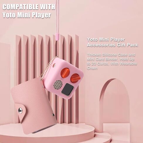 MGZNMTY Silicone Case Compatible with Yoto Mini Player – Kids Bluetooth Audio Speaker, Kids Player Protective Cover and Card Holder for Yoto Card Hold Up to 10 Cards (Pink) in Saudi Arabia