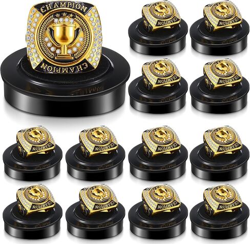 Landical 12 حزمة من حلقات كأس البطل Mvp Sport Award هدية مع سلسلة عنق وصندوق حامل للعرض للفائز بالبطولة أو الدوري in Saudi Arabia