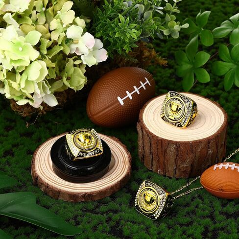 Landical 12 حزمة من حلقات كأس البطل Mvp Sport Award هدية مع سلسلة عنق وصندوق حامل للعرض للفائز بالبطولة أو الدوري in Saudi Arabia