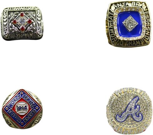 CLASSIC SERIES 1914 1957 1995 2021 ATL CHAMPIONSHIP RING SET Brave #Rarity Luxury Commemorative Sports Fan Detail Gift - Glory Collect Various Festivals Occasions with Sandalwood Box in Saudi Arabia