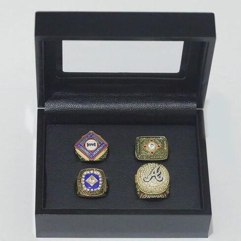 CLASSIC SERIES 1914 1957 1995 2021 ATL CHAMPIONSHIP RING SET Brave #Rarity Luxury Commemorative Sports Fan Detail Gift - Glory Collect Various Festivals Occasions with Sandalwood Box in Saudi Arabia