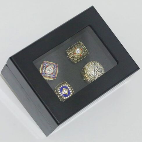 CLASSIC SERIES 1914 1957 1995 2021 ATL CHAMPIONSHIP RING SET Brave #Rarity Luxury Commemorative Sports Fan Detail Gift - Glory Collect Various Festivals Occasions with Sandalwood Box in Saudi Arabia