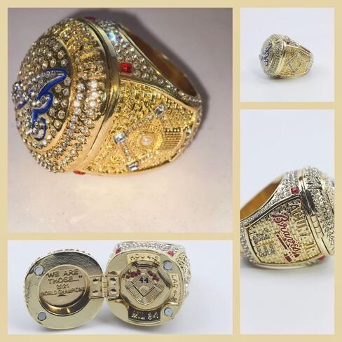 CLASSIC SERIES 1914 1957 1995 2021 ATL CHAMPIONSHIP RING SET Brave #Rarity Luxury Commemorative Sports Fan Detail Gift - Glory Collect Various Festivals Occasions with Sandalwood Box in Saudi Arabia