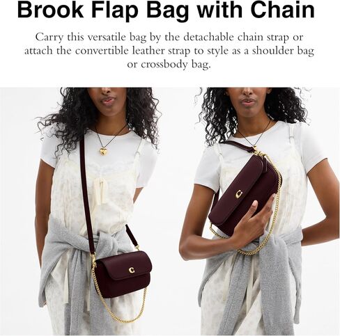 Coach Brook Flap Chain Bag, B4/Maple in Saudi Arabia