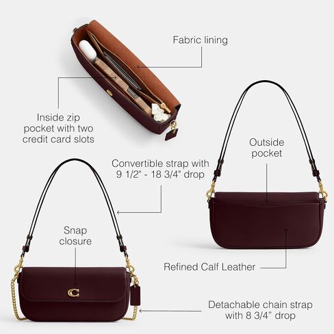 Coach Brook Flap Chain Bag, B4/Maple in Saudi Arabia