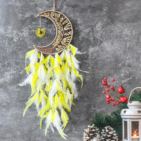 Moon Dreamcatcher Pink Crystal Tree Life Dream Catchers - Girls Children's Sweet Dreams Gift in Kuwait