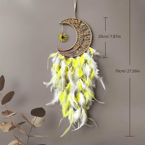 Moon Dreamcatcher Pink Crystal Tree Life Dream Catchers - Girls Children's Sweet Dreams Gift in Kuwait