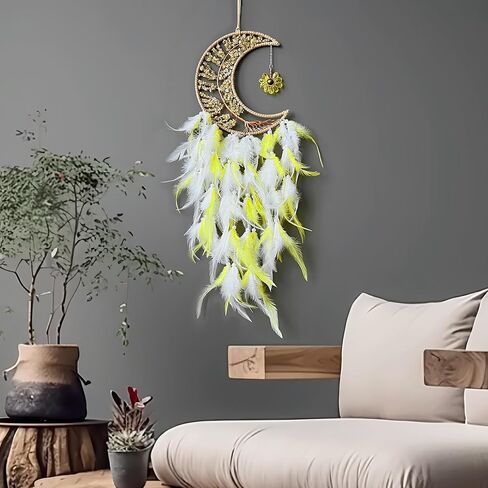 Moon Dreamcatcher Pink Crystal Tree Life Dream Catchers - Girls Children's Sweet Dreams Gift in Kuwait