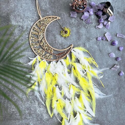 Moon Dreamcatcher Pink Crystal Tree Life Dream Catchers - Girls Children's Sweet Dreams Gift in Kuwait