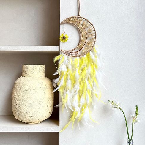 Moon Dreamcatcher Pink Crystal Tree Life Dream Catchers - Girls Children's Sweet Dreams Gift in Kuwait