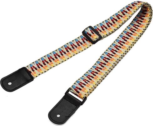 Generic Guitar Shoulder Strap Rainbow for Ukulele Guitar, Polyester Cotton, Vintage Style, Buckle Fastener in Saudi Arabia