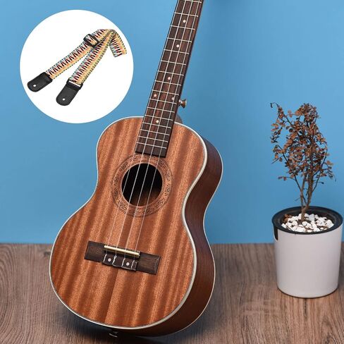 Generic Guitar Shoulder Strap Rainbow for Ukulele Guitar, Polyester Cotton, Vintage Style, Buckle Fastener in Saudi Arabia
