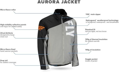 Fly Racing Aurora Snow Jacket – Men’s Insulated, Weatherproof Winter Coat for Snowmobiling, Skiing & Snowboarding Adventures in Saudi Arabia
