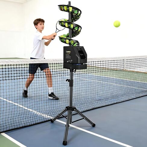Tennis Ball Machine for Solo Practice & Training with Remote Control, 48° Oscillation, 33-Ball Capacity, Adjustable Tripod - Perfect for Forehand Drills & Skills Development in Saudi Arabia