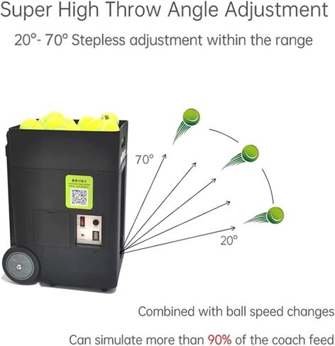Portable Tennis Ball Machine with Adjustable Pull Rod, Dual-Mode Remote & App Control, Perfect for Solo Training, Boost Your Skills Effortlessly in Saudi Arabia