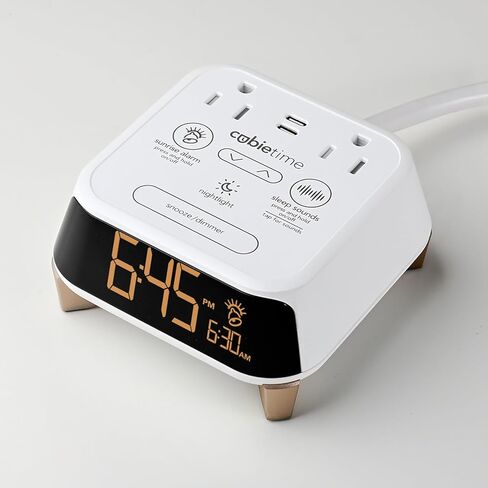 العلامة التجارية الأصلية Cubietime | شاحن سهلة الاستخدام ومريحة على مدار الساعة | 1 منفذ USB-A & 1 USB-C | 2 المنافذ المقاومة للعبث | كما رأينا في العلامات التجارية الفندقية العليا in Kuwait