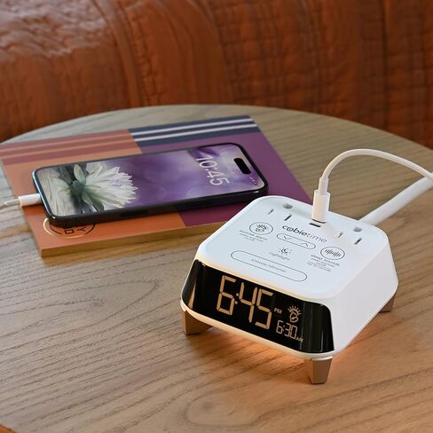 العلامة التجارية الأصلية Cubietime | شاحن سهلة الاستخدام ومريحة على مدار الساعة | 1 منفذ USB-A & 1 USB-C | 2 المنافذ المقاومة للعبث | كما رأينا في العلامات التجارية الفندقية العليا in Kuwait