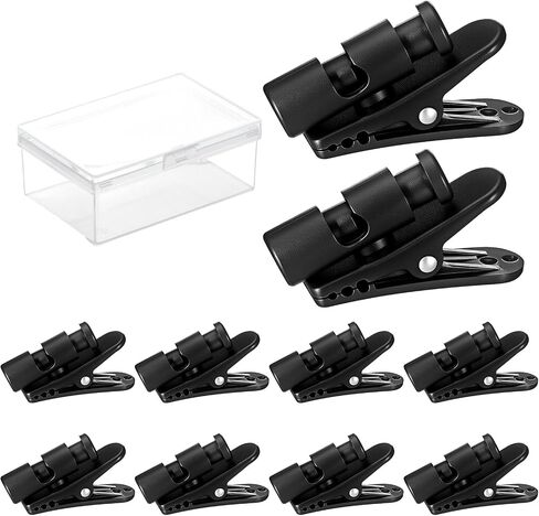 10pcs Headset Cord Clips, Headphone Clip, Black Headphone Cable Clip, Lapel Mic Clip, Earphone Clips, Fixed Cable on The Clothes Fit 2-4mm Headphones Wire, Black in Saudi Arabia