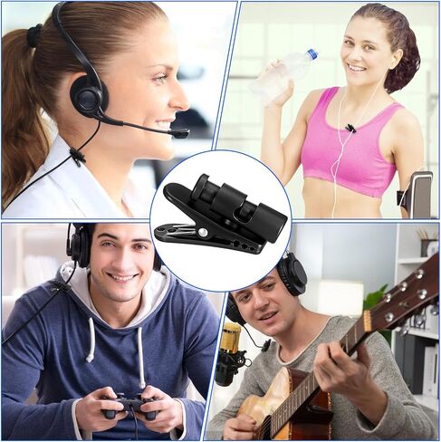 10pcs Headset Cord Clips, Headphone Clip, Black Headphone Cable Clip, Lapel Mic Clip, Earphone Clips, Fixed Cable on The Clothes Fit 2-4mm Headphones Wire, Black in Saudi Arabia