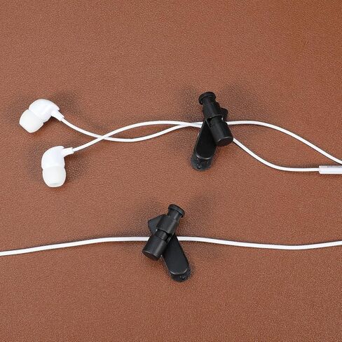 10pcs Headset Cord Clips, Headphone Clip, Black Headphone Cable Clip, Lapel Mic Clip, Earphone Clips, Fixed Cable on The Clothes Fit 2-4mm Headphones Wire, Black in Saudi Arabia