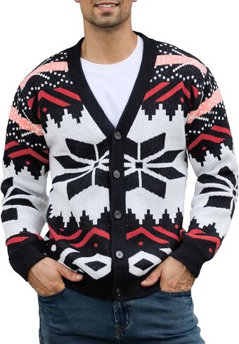 PLEPAN Men's Skeleton Cardigan Sweaters Button Down Unisex Knitted Sweater Outwear in Saudi Arabia