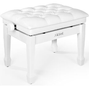 AKLOT Hydraulic Piano Bench, Keyboard Bench with Padded Cushion, Ajustbale Heavy Duty Piano Seat with High-Density Sponge, Piano Stool 23.22"X 15.75" Solid Wooden Piano Chair for Pianist（Black in Kuwait