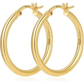 YOUNGYUE 925 Sterling Silver Hoop Earrings for Women Hypoallergenic Oversize 14K Gold Hoops Earrings for Women Thin Gold Plated Hoop earrings Lightweight Large Silver Hoop Earrings 30/40/50/60/70mm in Kuwait