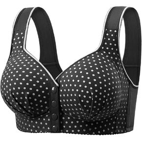 Full Coverage Wireless Bra for Women Plus Size Polka Dot Support Bralette Wide Strap Soft Comfort Lift Sleep Bra in Saudi Arabia