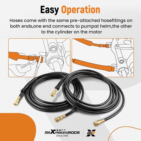 maXpeedingrods 16FT Outboard Hydraulic Steering Hose Kit HO5116 for SeaStar Teleflex Hydraulic Steering Systems, Hydraulic Outboard Steering Boat Hose Kit in Saudi Arabia