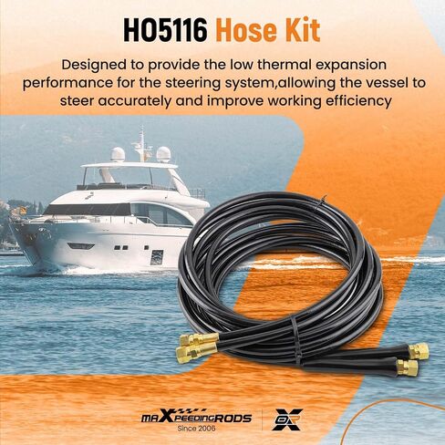 maXpeedingrods 16FT Outboard Hydraulic Steering Hose Kit HO5116 for SeaStar Teleflex Hydraulic Steering Systems, Hydraulic Outboard Steering Boat Hose Kit in Saudi Arabia