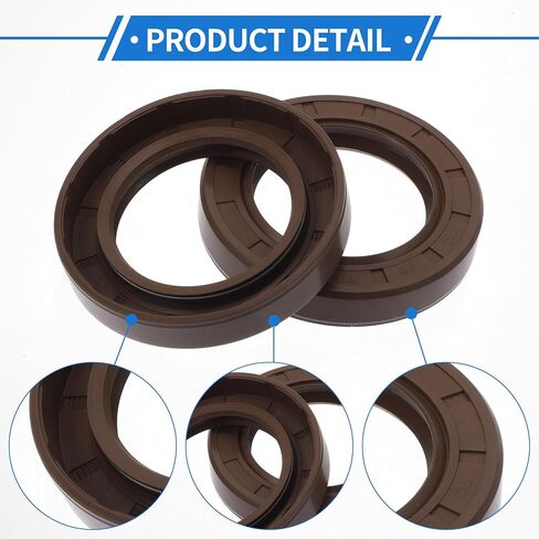 Universal Oil Seal TC Double Lip W Steel Spring Seal Ring Rotary Shaft Seal 40x55x7mm High Pressure FKM Rubber Brown 2 Pcs in Saudi Arabia