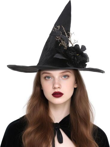 Witches Hat Women Adult - Halloween Costume Witch Hats with Removable Crown Woodland Renaissance Accessories in Kuwait