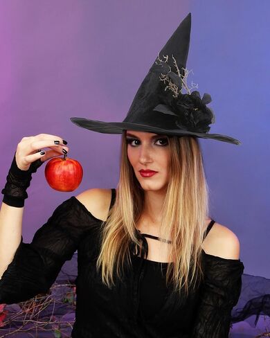 Witches Hat Women Adult - Halloween Costume Witch Hats with Removable Crown Woodland Renaissance Accessories in Kuwait