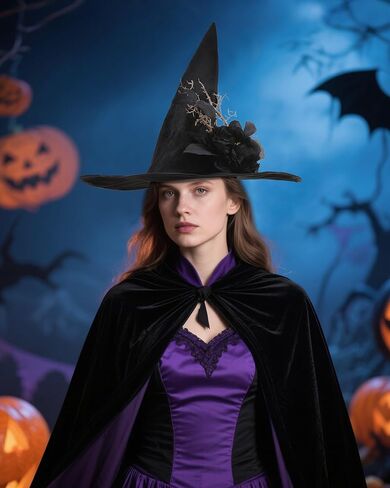 Witches Hat Women Adult - Halloween Costume Witch Hats with Removable Crown Woodland Renaissance Accessories in Kuwait