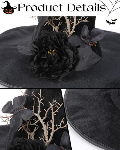 Witches Hat Women Adult - Halloween Costume Witch Hats with Removable Crown Woodland Renaissance Accessories in Kuwait