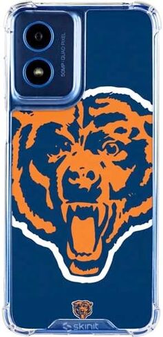 حافظة هاتف Skinit الشفافة متوافقة مع Moto G Play 4G - تصميم شعار NFL Chicago Bears Retro المرخص رسميًا in Saudi Arabia