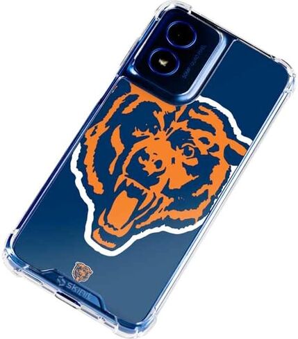 حافظة هاتف Skinit الشفافة متوافقة مع Moto G Play 4G - تصميم شعار NFL Chicago Bears Retro المرخص رسميًا in Saudi Arabia