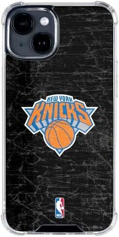 Skinit Clear Phone Case Compatible with iPhone 15 Plus - Officially Licensed NBA New York Knicks Black Secondary Logo Design in Saudi Arabia
